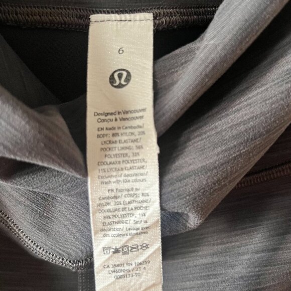 Lululemon Wunder Train High-Rise Crop 23" Grey Size 6 - Picture 8 of 9